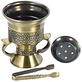 Frankincense Resin Incense Censer, Bakhoor Burner with Handle Tongs for Yoga, Spa Aromatherapy