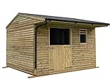 12ft x 12ft Mobile animal field shelter with overhang V.3, outdoor stable house (With front guttering. Expert assembly included)