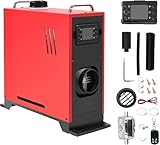 Jacgood 12V 5KW-8KW All In One Diesel Air Heater, With Remote Control LCD Monitor Low Noise Fast Heating Parking Heater, For Car Trucks Boat Bus RV and Trailer (Red)