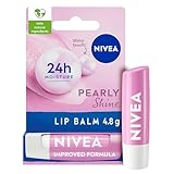 NIVEA Pearly Shine Lip Balm (4.8g), Lip Balm with Shea Butter, Natural Oils and Vitamins, Provides 24h Moisture and a Glamorous Shiny Touch, Nourishing Lip Care