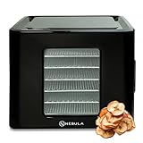 Nebula Food Dehydrator 400W with 6 Stainless Steel Trays, LED Touch Control Design, Adjustable Digital Temperature 35-70C and 48 Hour Timer, Food Dryer for Fruit, Veg, Meat & More