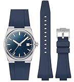 Stanchev Strap for Tissot PRX Watch Series,Quick Release Soft Silicone Strap for Tissot PRX Powermatic 80,12mm Men Women Replacement Straps for Tissot PRX Series Watch 40mm (40mm watch, Navy)