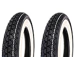 2x Kenda Tyres White Wall Tyre Set 3.00-10 Inch TT for Vespa V PK 50 N XL Special