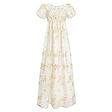 CR ROLECOS Womens Victorian Dress Regency Dresses for Women Long Jane Austen Dresses Tea Party Gown XXL Yellow