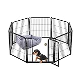 FXW Homeplus Dog Playpen for Indoor Use - Stress-Free and Safe Play, Heavy Duty 60cm 8 Panels Dog Pen for Puppies and Small Dogs, Black│Patent Pending