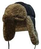 Infinity Leather Men's B3 Brown Ginger RAF Aviator Shearling Sheepskin WW2 Flying Hat L