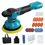 Cordless Buffer Polisher Kit.6-Inch Orbital Buffer Polisher for Makita 18V Battery with 3 Variable Speed with 25pcs Polishing Accessories, for Car Polishing/Waxing (Tool Only)