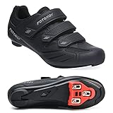 Men's Cycling Shoes for Women, Compatible with Peloton SPD ARC Look Delta Cleats, Unisex Bicycle Riding Spin Shoes Indoor Road Rcing Bikes Shoe Black Size UK7