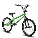 HILAND 20 Inch BMX Freestyle Bike for boys girls With 360 Degree Gyro & 4 Pegs, 20 Inch BMX Bike for 8 9 10 11 12 Years old kid girl boys girls green