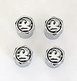 Vauxhall Chrome Dust Valve Caps in Black