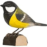 WILDLIFEGARDEN Wildlife Garden - DecoBird Great Tit (WG401) - Hand Carved Decorative Bird Figurine Made of Linden Wood - Small European Birds Collection