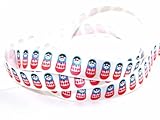 15mm Berisford Party Russian Dolls Print Ribbon 1 Multicoloured - per metre