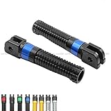 Motorcycle Rear Foot Pegs Footrest Adapter For Yamaha MT-10 2016-2020, MT-07 MT-09 TRACER 2015-2020, FZ8 2011-2015 Motorbike Aluminum Left Right Anti-slide Passenger Foot Rest Footpeg (Black+Blue)