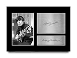 HWC Trading A4 George Harrison The Beatles Gifts Printed Signed Autograph Picture for Music Memorabilia Fans - A4
