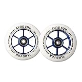 CLAS FOX Pro Stunt Scooter Wheels 100mm One Pair with ABEC-9 Bearings CNC Metal Core(2pcs) (Blue) …