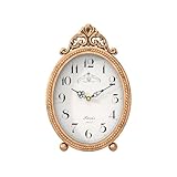 Abdurey Vintage Table Clock on Stand, Desk and Shelf Decorative Clock, French Rustic Style Antique Gold Mantel Clocks for Living Room,Farmhouse,Bedroom,Bedside,Gift Clocks