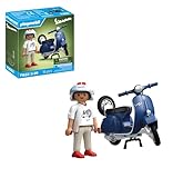 Playmobil 71622 Cars: 1969 Vespa 150 Sprint Veloce, blue, faithful model for collectors and fans, includes versatile accessories and removable spare wheel