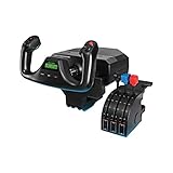 Logitech G Saitek PRO Flight Yoke System, Professional Simulation Yoke and Throttle Quadrant, 3 Modes, 75 Programmable Controls, Configurable Throttle Knobs, Steel Shaft, USB, PC - Black