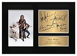 Zulu Image Star Wars Signed by Mark Hamill, Carrie Fisher, Harrison Ford & Peter Mayhew | Autograph A4 Printed Photo Reproduction Memorabilia Print Picture Display No69, Black