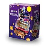 GBS Coin Push Machine - Kids Children Colorful Pushing Game - Battery Operated Toy Fun Play Games - 150 Coins, Guided Coin Launcher, Xmas Birthday Gift