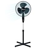 1ABOVE 16" Fan, Pedestal Stand High Performance 140cm Adjustable Height, 3 Speed Setting, Extra Wide Cross Base, Oscillating, Tilting Head (BLACK)