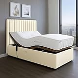 Electric Vienna Adjustable Beds Mobility Velvet + Headboard + Mattress (Silver, 4ft 6 inch Double)