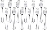 RayPard 12-Piece (14 cm) Stainless Steel Pastry Fork Set, Mirror Polishing Cake Dessert Fork Set