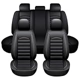 chifeng Full Set Black 5 Seat Car Seat Covers Waterproof Faux Leather Auto Seat Protection Cover for Car SUV Sedan Truck Automotive Interior Accessories (Black,for Audi A3)