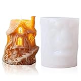 Christmas Castle Candle Moulds Christmas Themed Resin Casting Molds Xmas Silicone Candle Moulds Resin Moulds Candle Making Moulds for DIY Xmas Decorations Soap Candle