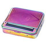 KAV Automatic Cigarette Rolling Machine Baccy Portable Metal Tin Box for Tobacco, Smoking Roller and Storage Case - Rainbow