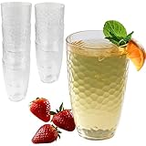 Kate Aspen 23 oz Hammered Acrylic Cups - Clear Drinking Glasses Set of 8 - Shatterproof Reusable Tumblers for Water, Iced Coffee, Lemonade, Cocktails - Kitchen & Party Essentials