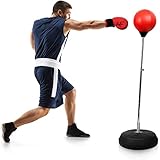 Dripex Punching Bag with Stand for Adults Kids, Adjustable Speed Reflex Training Bag Including Boxing Gloves, Workout Punch Set for Home Gym
