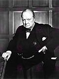 Doppelganger33 LTD Vintage Portrait Winston Churchill Britain Prime Minister Canvas Art Print