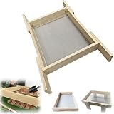 Large Soil Sieve,44 x34cm (17.32in x 13.39in) Removable and Adjustable Garden Soil Sieve,Garden Sieve for Sifting Soil, Worms, Leaves,Gritty Soil, Sand and Gravel, Fits Wheelbarrow and Handheld