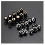 Bolts Screw 10 Pieces 5MM Windshield Bolt Mounting Screw Kit For TDM 850 900 TDR250 XT1200Z/ZE XT660Z For Super For Tenere(Black)