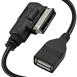 Xiatiaosann MDI/AMI USB Adapter Cable, for VW Media in to USB MMI to USB, for Volkswagen for Audi Mercedes Media/Music Interface, Only for Connect USB Flash Drive Music