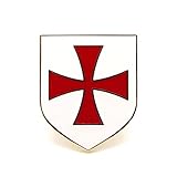 Patch Nation Knights Templar Crusader Red Cross White Shield Lapel Pin Badge