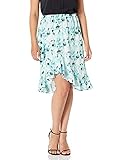 Kasper Women's Watercolor Floral Printed Tulip Skirt, Sea Glass Multi, 18