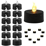 12pcs Flameless Tealight Candles, Black Realistic No Flickering Led Tealight Candle Long Lasting Battery Operated Halloween Christmas Tea Light Candles Ideal for Holiday Decor, Theme Party (black2)
