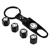 Black Wheel Valve Dust Caps with Keyring Spanner. Corsa Astra Adam Grandland Insignia Mokka Movano Vivaro Zafira