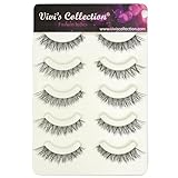 Vivis False Lashes Eyelashes Short Thick Full Volume Soft Clear Invisiable Band Handmade Fake Strip Lashes Cat Eye Daily Use V113es