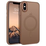 BENTOBEN for iPhone Xs Max Case [Compatible with Magsafe] Translucent Matte Magnetic iPhone Xs Max Phone Case Slim Thin Shockproof Women Men Protective Cases Cover for iPhone Xs Max 6.5", Desert Gold