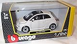 Corgi burago plain white fiat 500 2007 car 1:24 scale diecast model