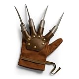 VINCAM Adult Halloween Freddy Krueger Claw Hand Glove, Horror Scary Killer Halloween Prop Theme Party Nightmare on ELM Street Claw Fancy Dress Costume Accessory