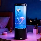 Probuk Jellyfish Lava Lamp Aquarium Light, Realistic LED Jelly Fish Mood Lamp USB Operated for Bedroom, Living Room, Kids and Adults Decor, 7 Color Modes