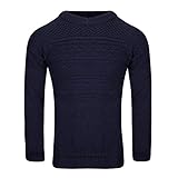 Woolaway Knitwear Guernsey Crew Neck Jumper (Navy, XXL)
