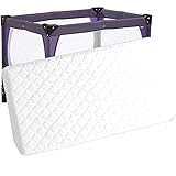 Pinkfairy Thick Travel Cot Firm Foam Mattress to fit Red-Kite Graco 93 x 64 x 6 cm Quilted Breathable/Anti allergenic Foam Removable Cover UK Made