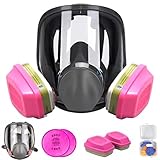 Respirаtor Full Face,Respirator Mask,Dust Face Cover Paint Face Cover,Gas Mask With Filter,for painting, chemistry, organic fumes, welding, polishing,+ filter cotton + filter cartridge + Earplug