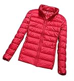 Ladies Puffer Jacket Lightweight Packable Down Jacket Women Puffer Coats for Women Puffa Jackets Oversized Puffer Jackets Womens Compressible Down Feather Coat Parka Quilted Padded Jackets Red 7XL