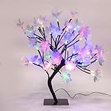 Drawelry LED Tree Light, 48 LED Flower Table Lamp, Fibre Optic Night Lights, USB Powered Artificial Bonsai Tree Lamp for Autumn, Home, Party, Christmas Decorations (Multicolor)